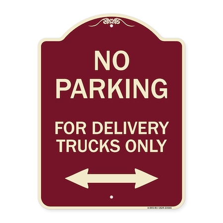 Signmission No Parking No Parking for Delivery Trucks Heavy-Gauge Aluminum Sign, 24" x 18", BU-1824-23666 A-DES-BU-1824-23666